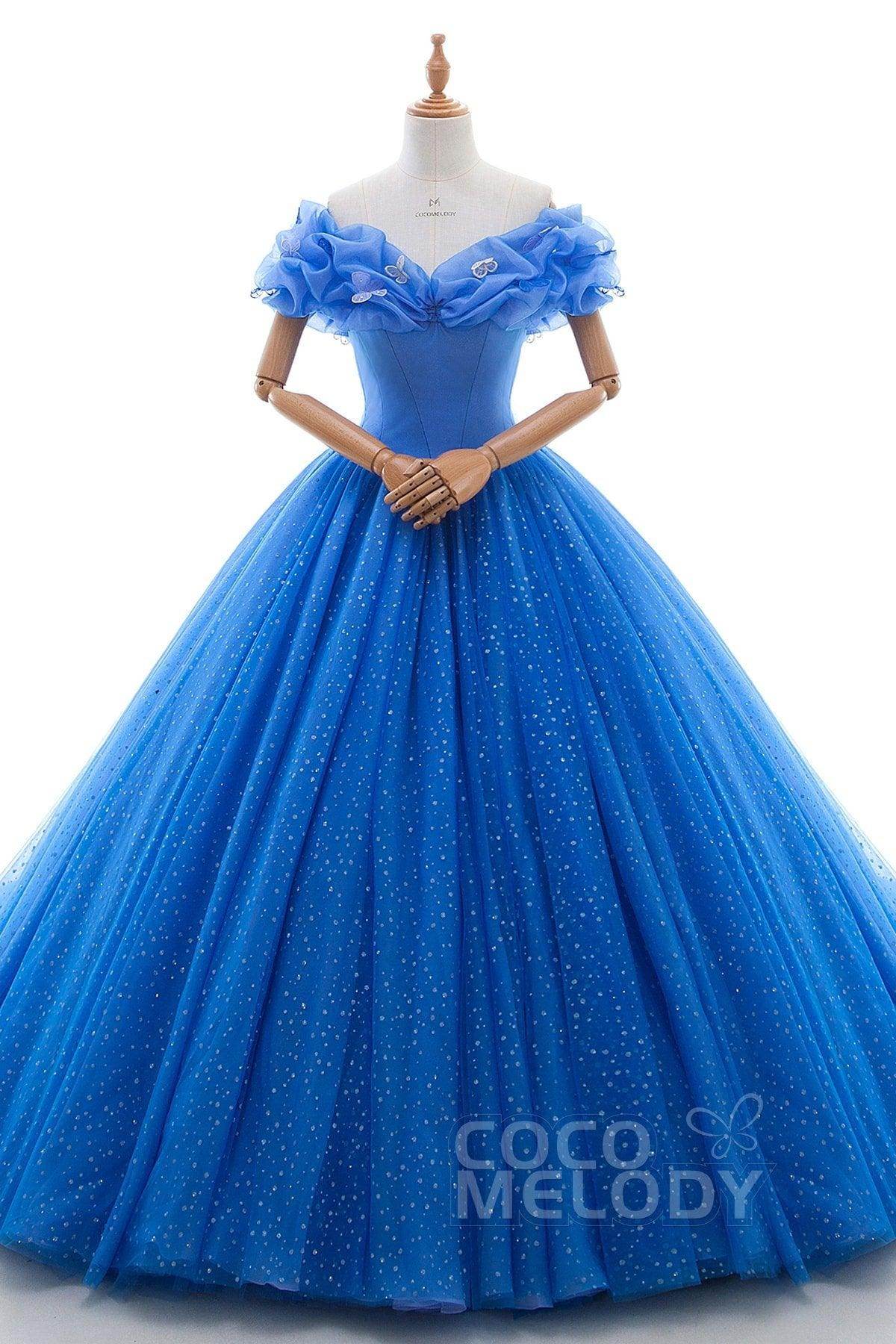 Princess Court Train Tulle Quinceanera Dress LD3454 - COCOMELODY